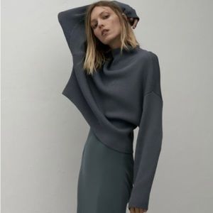 Zara gunmetal grey oversized turtleneck sweater
